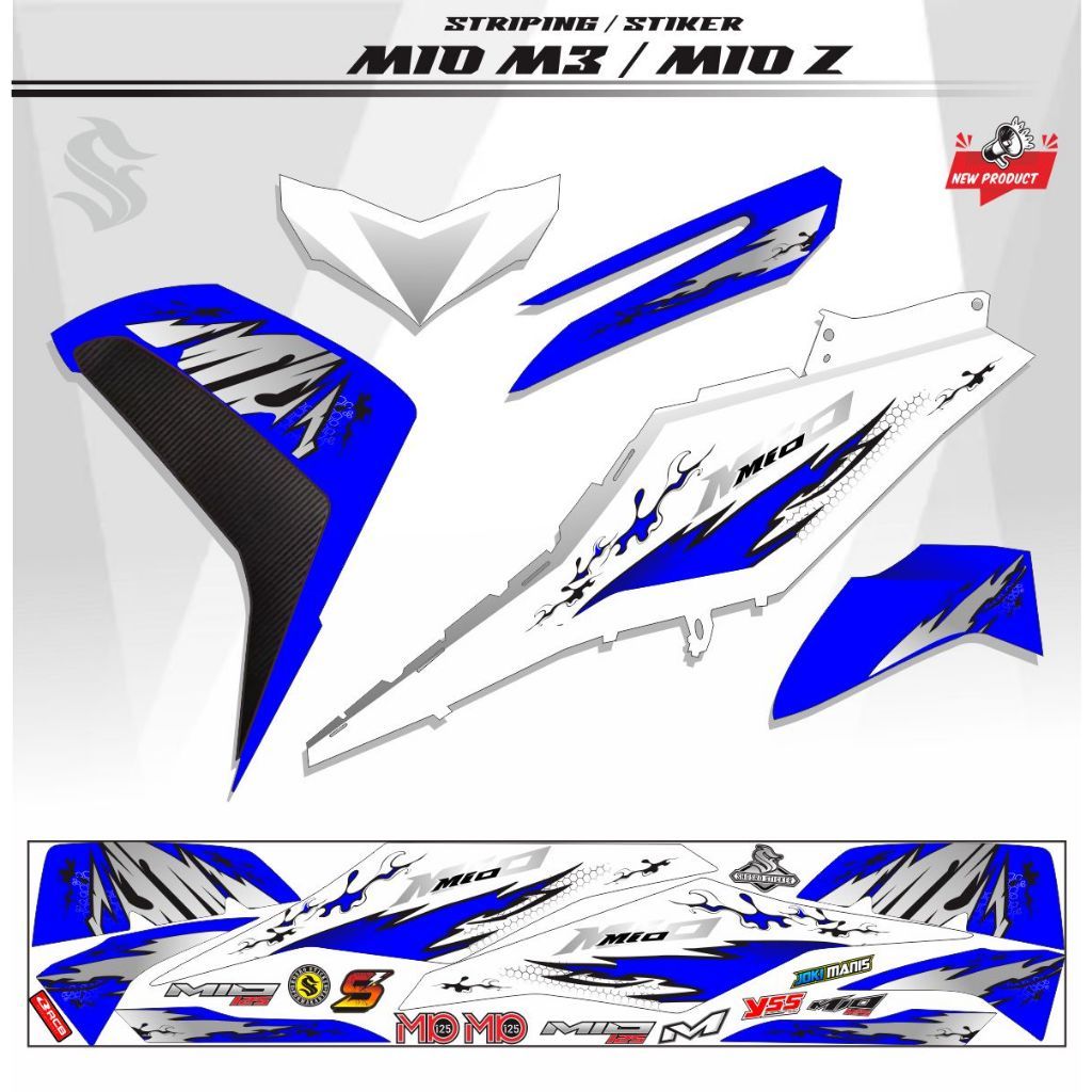 VARIASI STRIPING MIO Z STICKER MOTOR MIO M3 125 / VARIASI MOTOR
