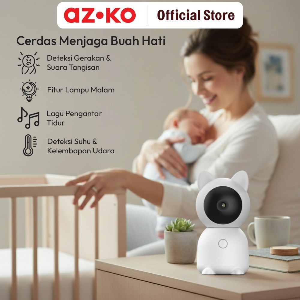 TergacorAZKO Krisbow Sync Smart Ip Camera Bayi Wifi 3Mp Baby 6T Baby Monitor Cam Cctv Camera Tanpa K