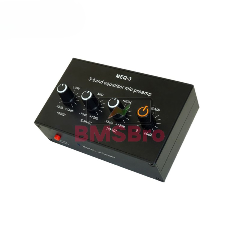 MEQ3 3Band Equalizer Mic Preamp Treble Mid Bass Gain Adjustable TypeC 5V Rechargeable Speaker Microp