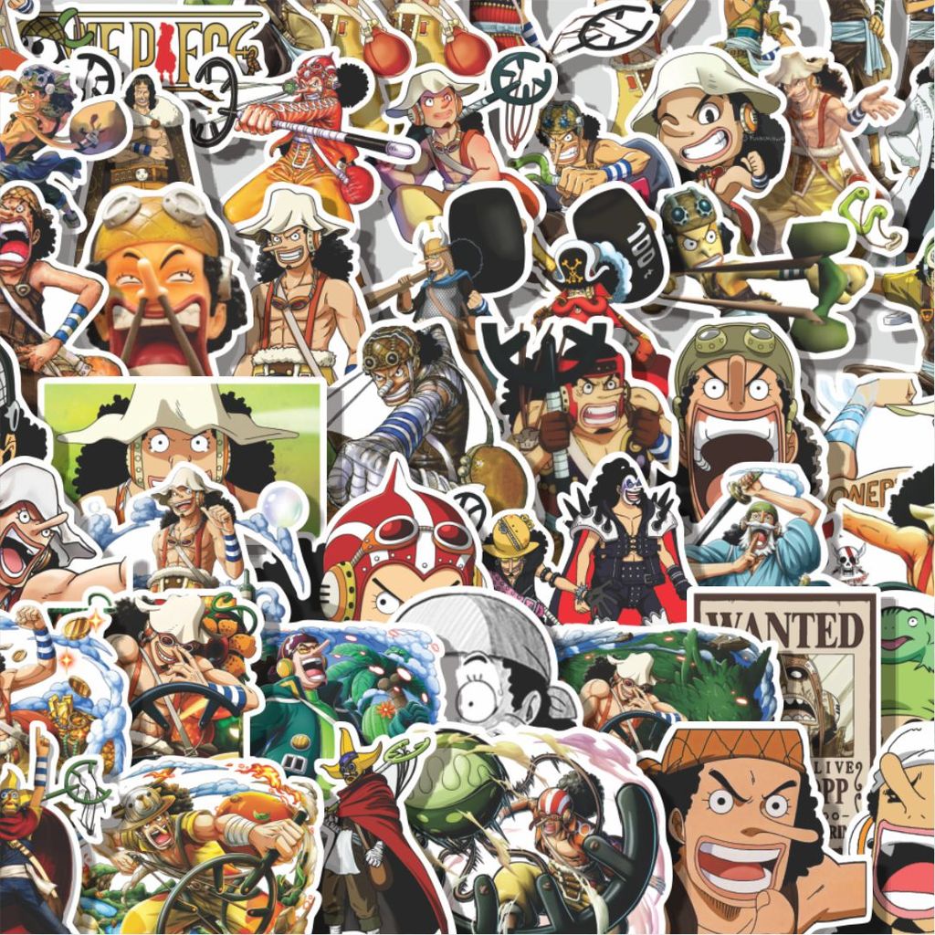 Stiker Cutting Pack Stiker Usopp One Piece Isi 100Pcs Series Aesthetic Lucu Keren Untuk Koper Bahan 