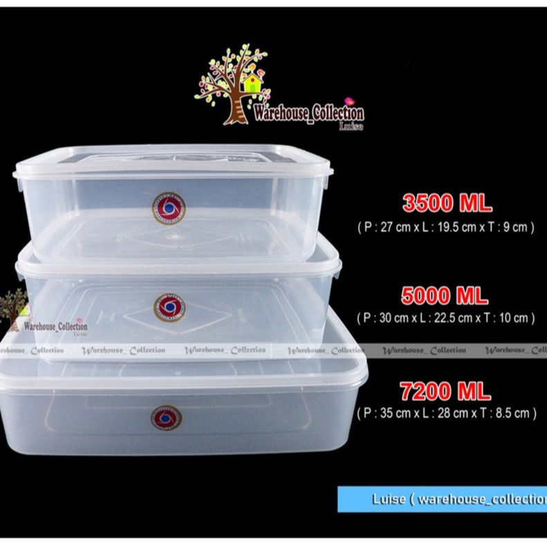 Sealware 3500ml, 5000 ml dan 7200ml plastik transparan / Kotak Kue Donat Plastik OriPlast / Thinwall