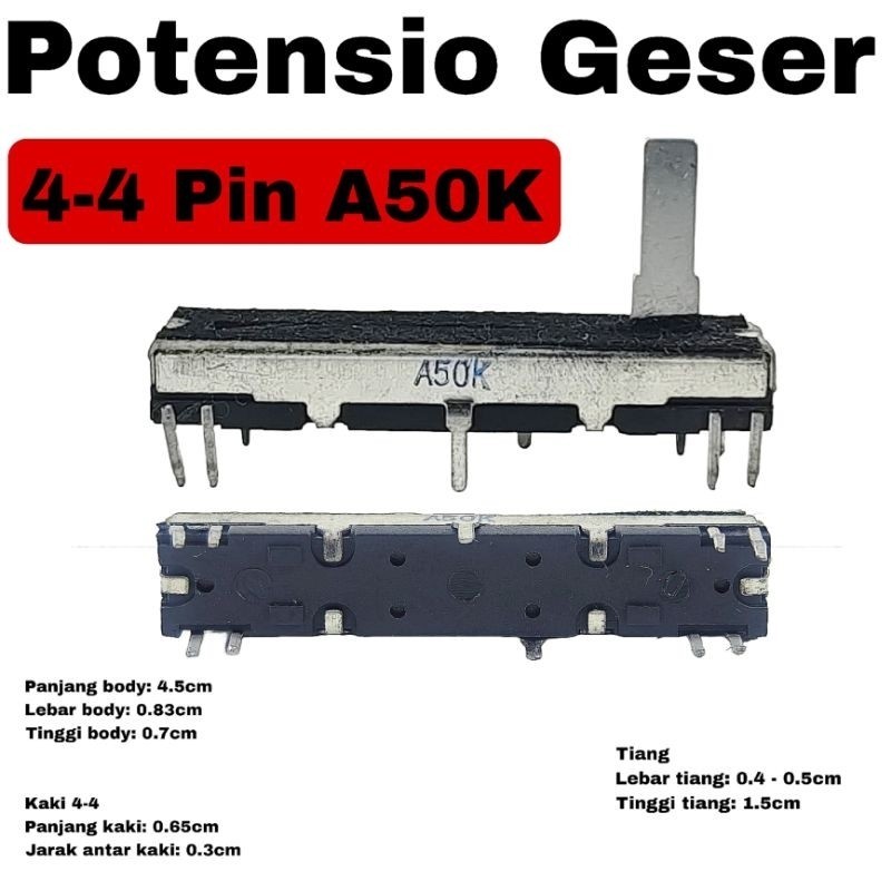 Potensio Geser 4.5cm kaki 4-4 50k Potentio Mixer 4,5 cm