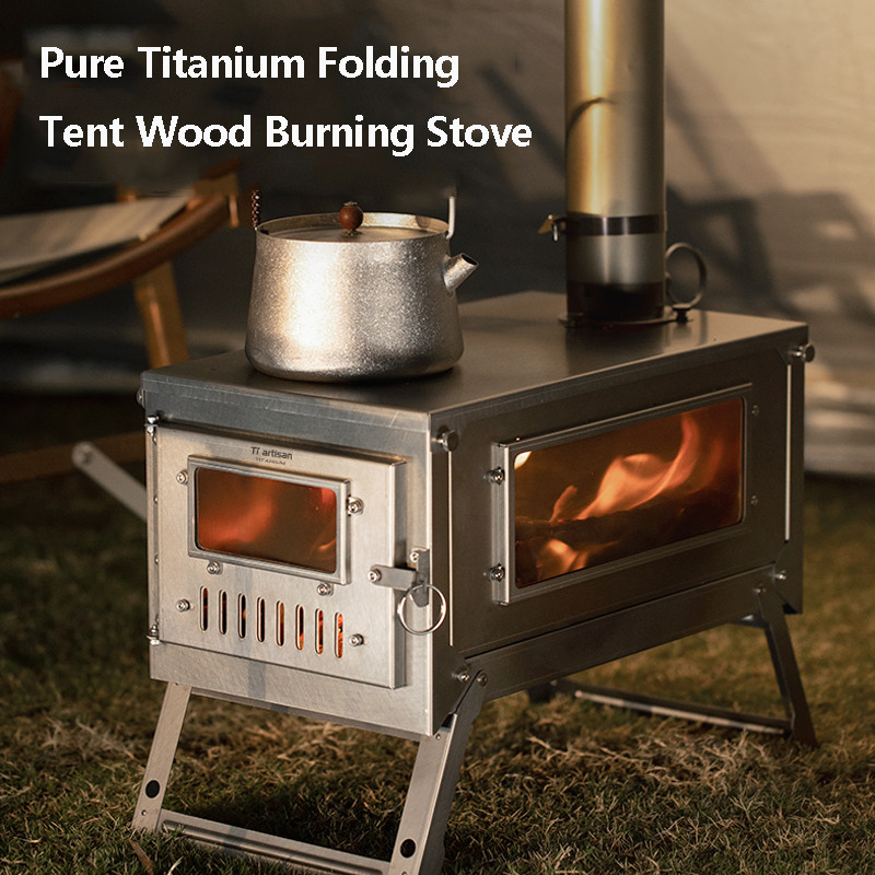 Foldable Tabletop Wood-Burning Stove Camping Equipment Outdoor Fire Wood Heater Camping Stove Portab