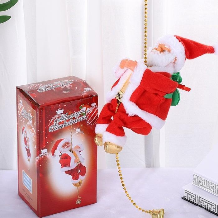 Santa Claus Listrik / Boneka Santa Claus Yang Bisa Memanjat Tangga / Hadiah Dekoratif Natal Untuk An