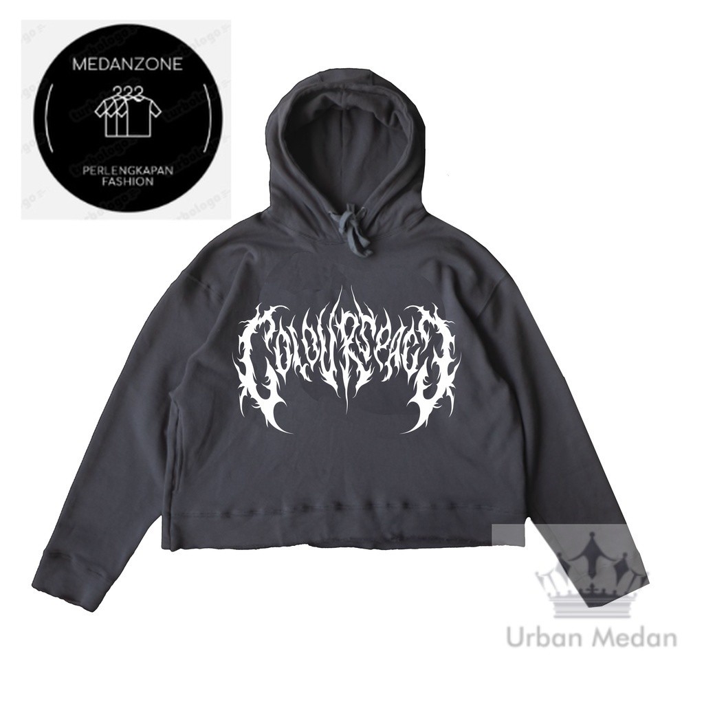 Hoodie oversize crop Colourspace unfinished - Convius - hoodie crop grey