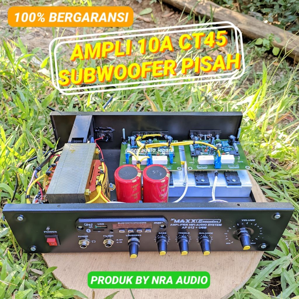 AMPLI RAKITAN 10 AMPER STEREO SUBWOOFER PISAH SIAP PAKAI POWER 10 AMPER SUBWOFER 10A RUMAHAN SIAP CO