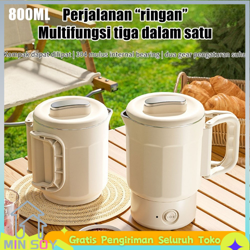 [COD] Ketel Listrik Lipat Portable 800ml Ketel Elektrik Mini Serbaguna Untuk Travelling Masak Air Ke