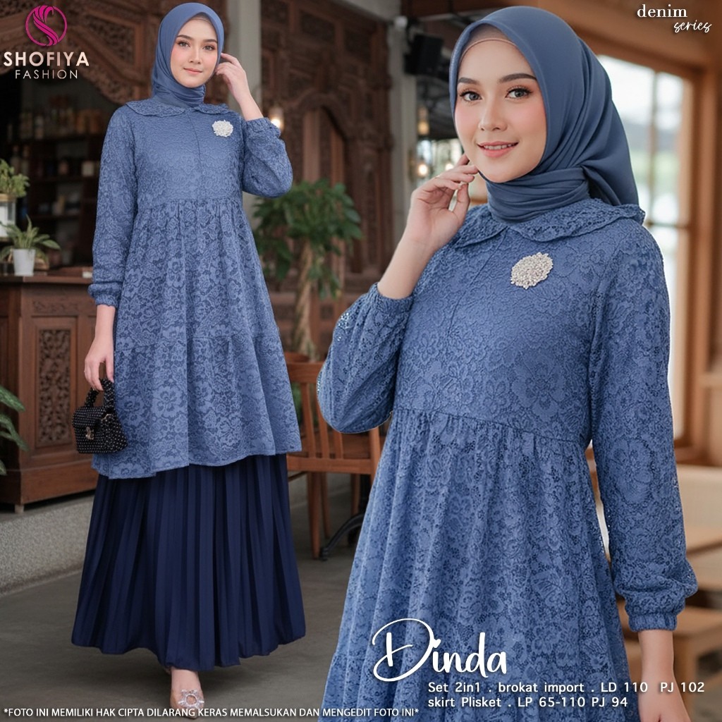 ada grup reseller tanyakan admin 2811 Dinda Set 2in1 Product Shofiya Fashion Top Brukat Import | Ski