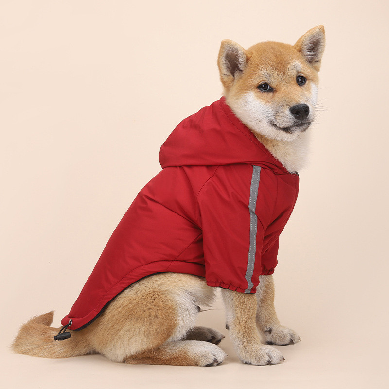 Autumn Winter Pet Dog Waterproof Warm Coat Cotton Hooded Jacket The Dog Face Small Dogs Cat Reflecti