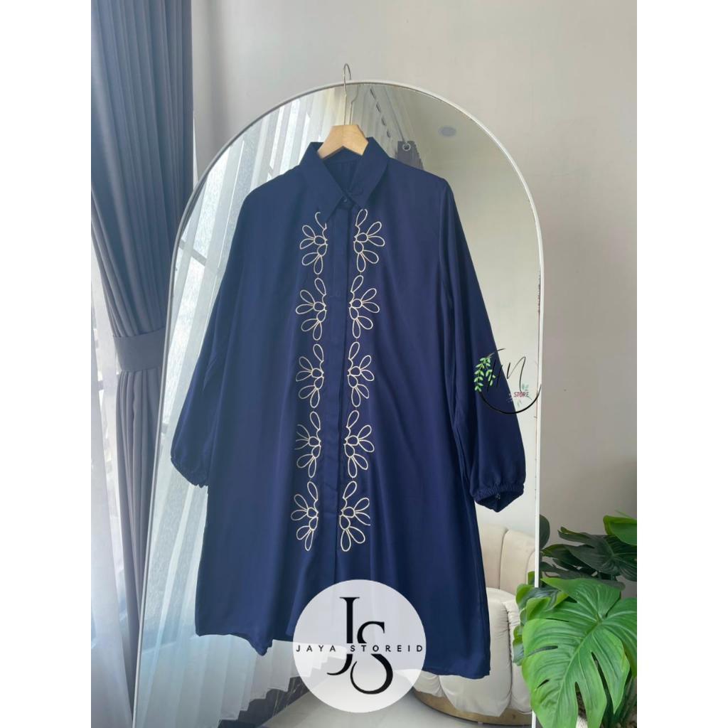 Windy Tunik Bordir Wanita Baju Panjang Muslim Atasan