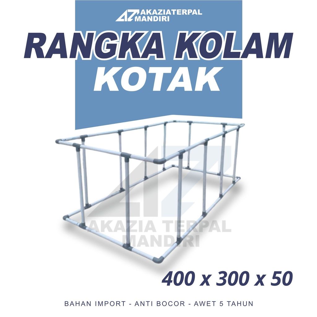Rangka Pralon Ukuran 400x300x50 Untuk Kolam Terpal Kotak Budidaya Ikan Rangka saja