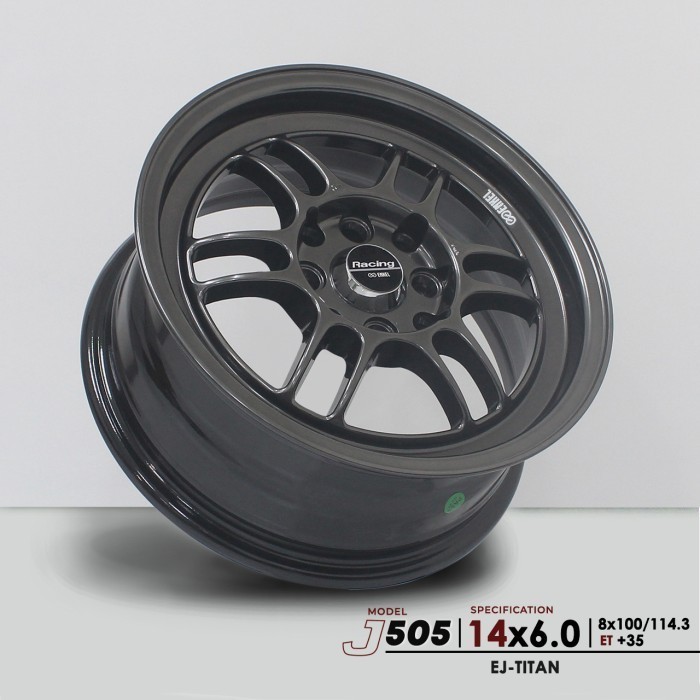 VELG ENKEI Rpf1 14x6.0  RING 14 R14 lebar 6 pcd 4H 100 / 114.3 Black Rpf 1 untuk Mobil Wuling Air Ev