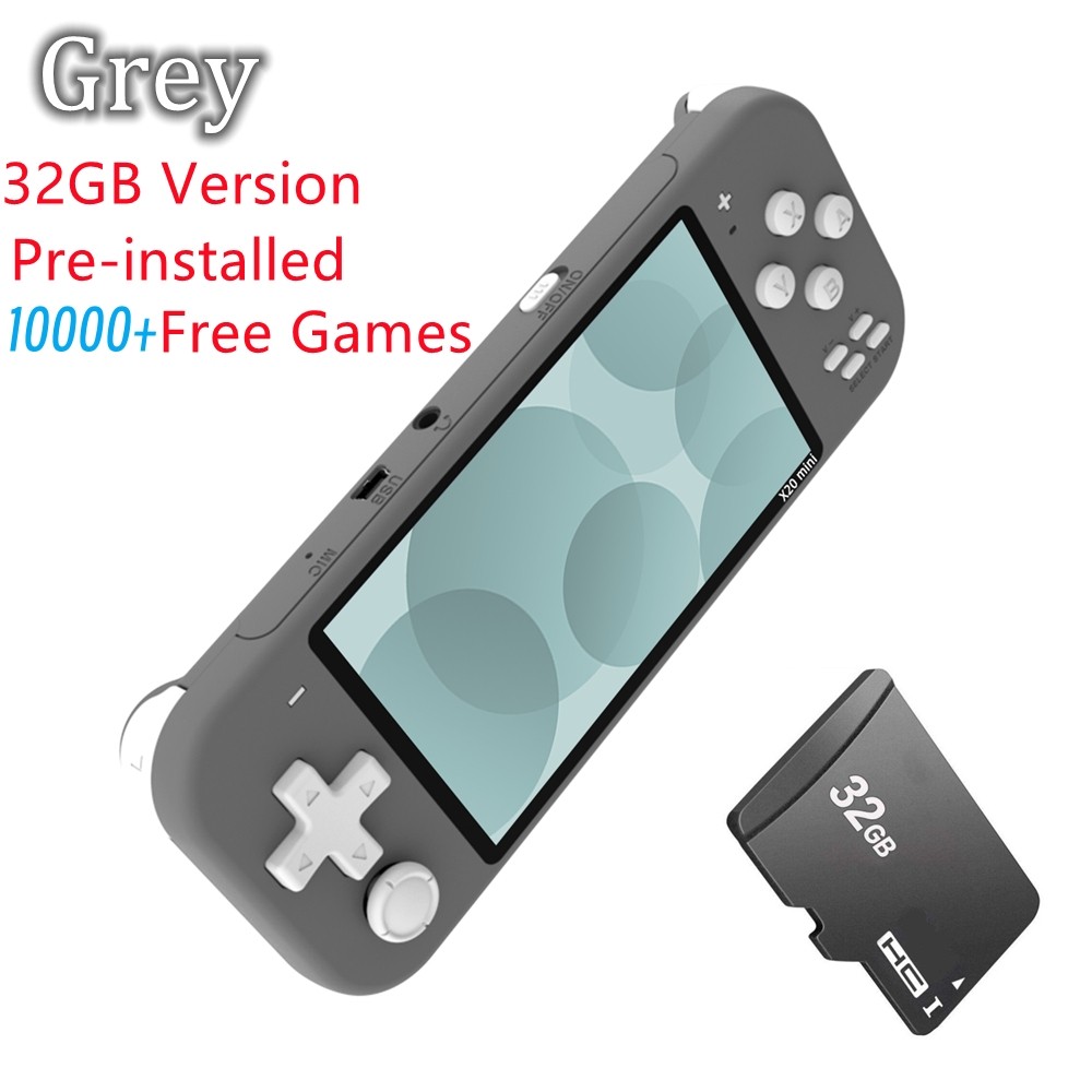 X20 mini 4.3 inch IPS screen Handheld Portable Game Console 32GB 8GB 5000 games for 8/16/32 bit Arca
