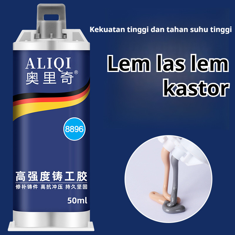 Lem Besi Ajaib50ml + Bonus Alat/Lem Besi Kuat/Lem Patching Aluminium & Besi/Lem Epoxy Serbaguna - So