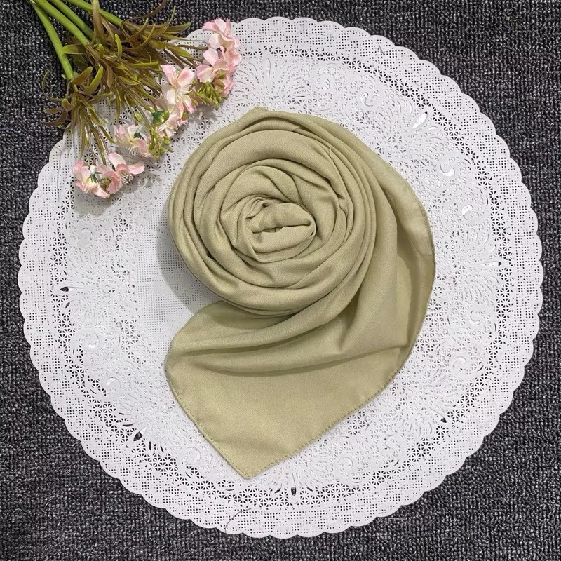 Voal Premium Khaki Muda Dan Mustard ASN | Segiempat Voal Tidak Licin Warna Khaki Muda Dan Mustard