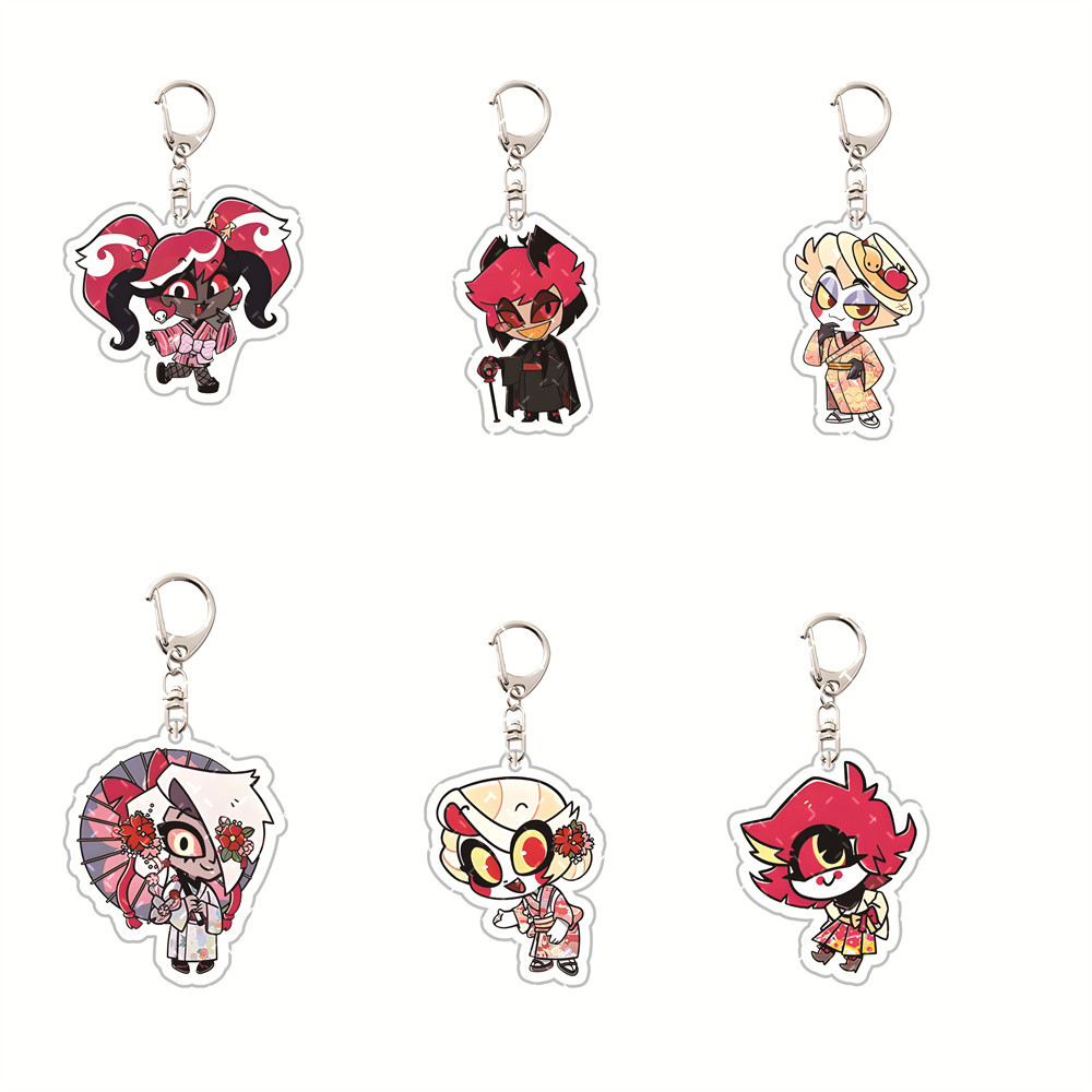 Hazbin Hotel Acrylic Keyain 5cm - Alastor/Lucifer Cute Bag arm Key Ring for Anime Fans