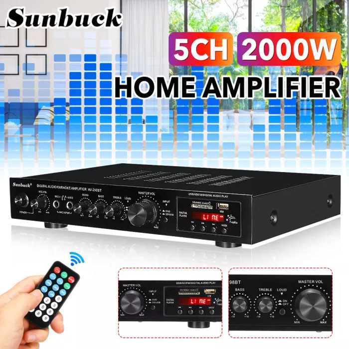 BISA COD - Sunbuck Audio Amplifier Bluetooth DAC Home Stereo 5 Channel - DAC Home Stereo Amplifier -