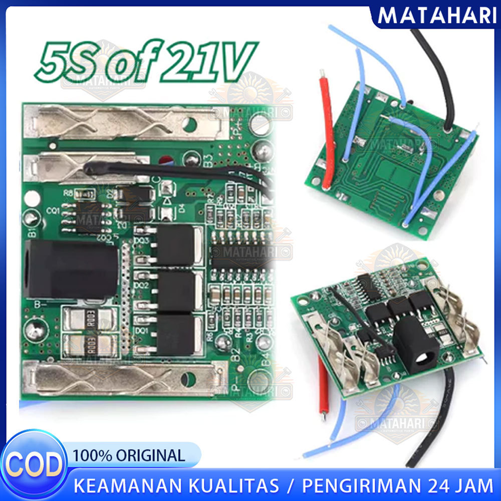 Modul BMS 5s 21V Bor cordless drill Proteksi Baterai Lithium 18650