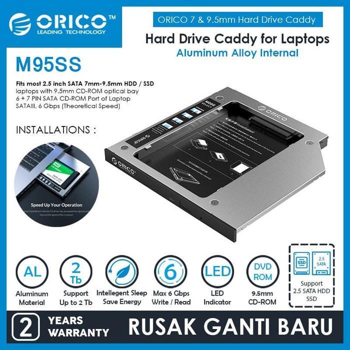 ZOE COMP ORICO Laptop Hard Drive Caddy 9.5mm for Optical Drive - M95SS