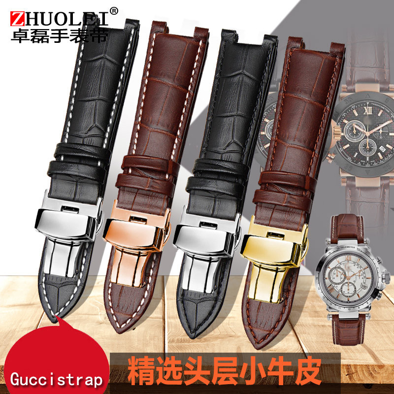 Concave Leather Watch Strap for Gu-cci GC Guess Pasha Men's Women's Watchband ya133309 Watch Chain B