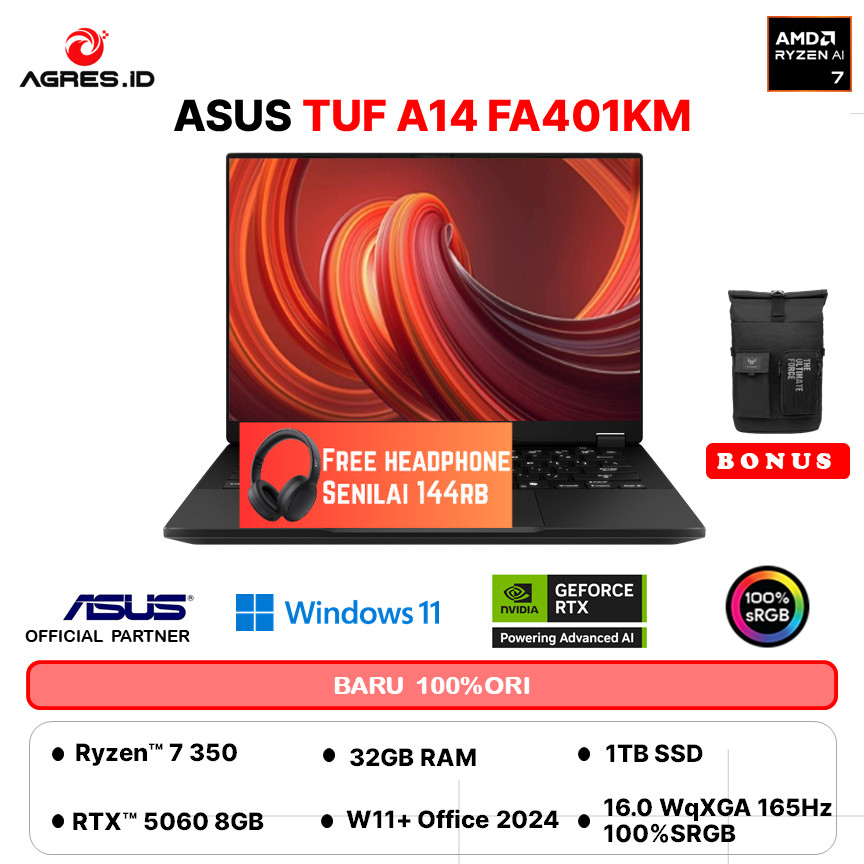 ASUS TUF A14 FA401KM RYZEN AI 7 350 RTX5060 - 32GB 1TB W11+OHS 14.0 WQXGA 165HZ 100SRGB