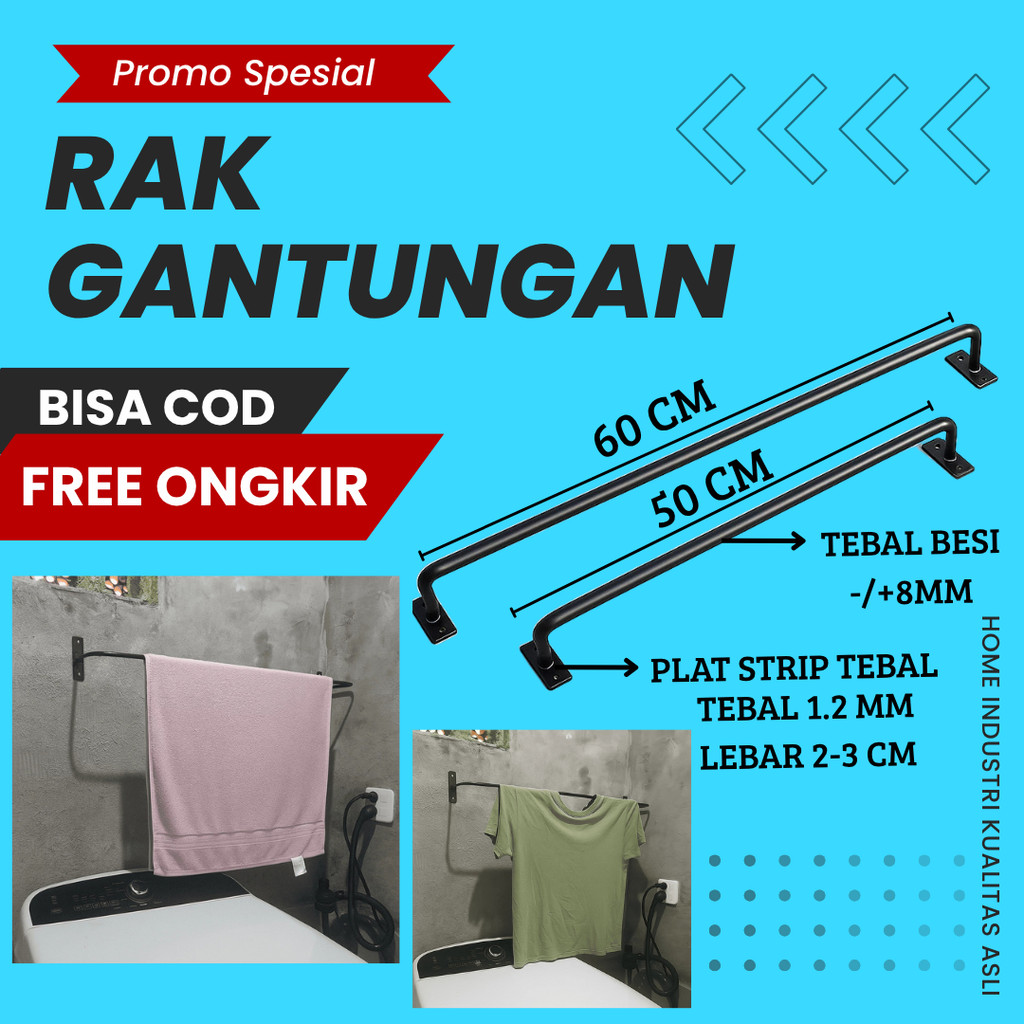 rak gantungan baju tempel dinding  / gantungan handuk tempel dinding / gantungan baju tempel