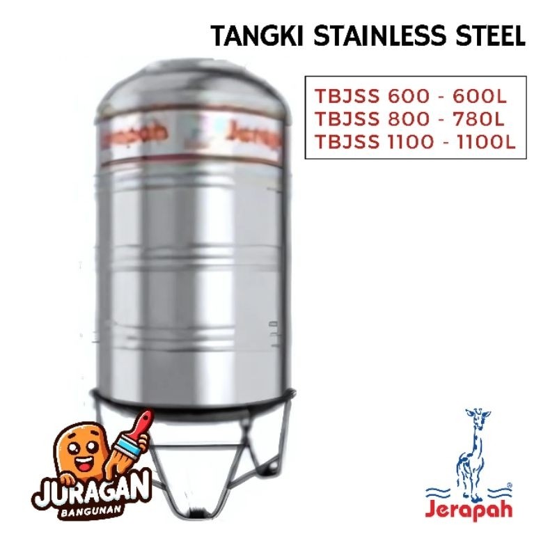 Tangki Air JERAPAH Stainless Steel - 600 Liter / 800 Liter / 1100 Liter | Toren Air | Tandon Air 600