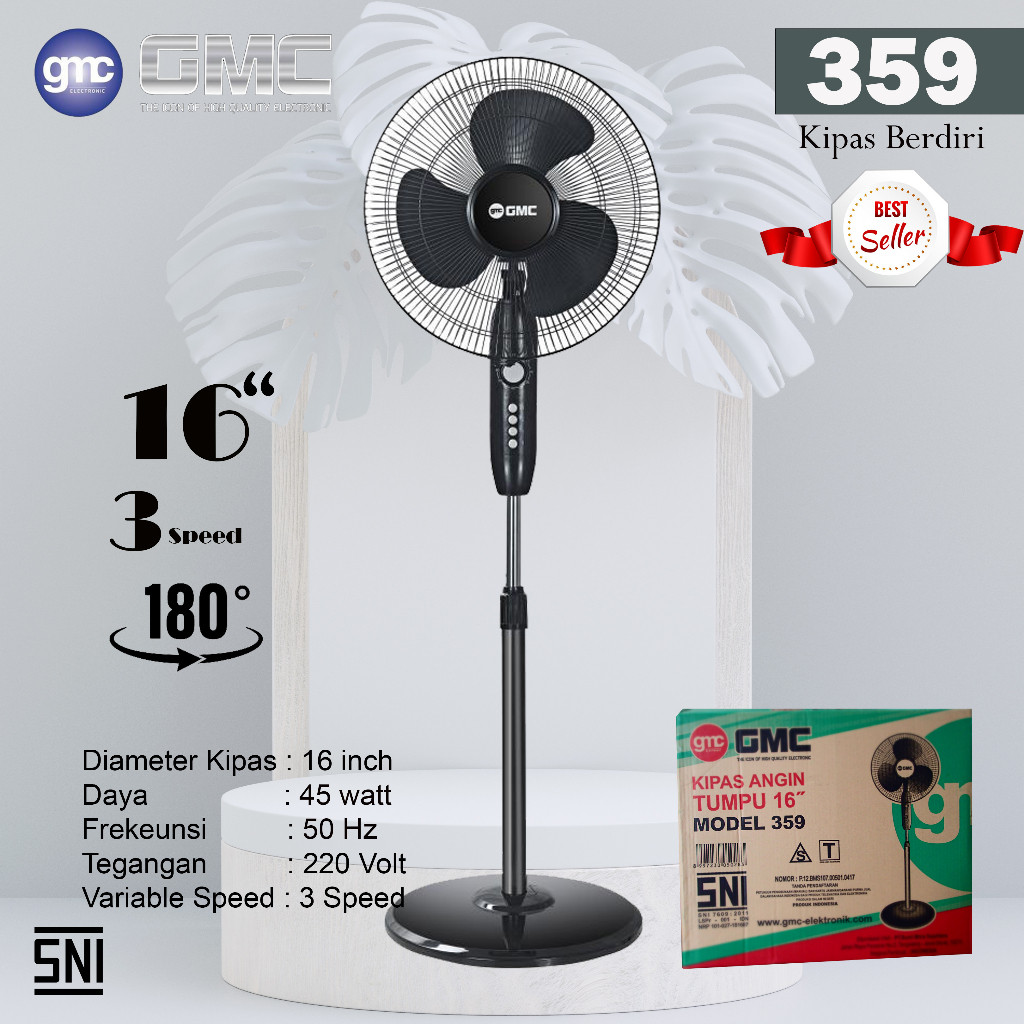 NEW Kipas Angin GMC Premium BM - 359 Stand Fan GMC 359 16 inchi ORI