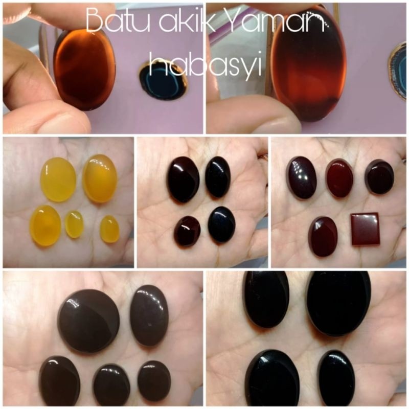 Batu akik yaman habasyi yaman ahmar dari yemen coklat hitam kuning tembus senter murah akik murah