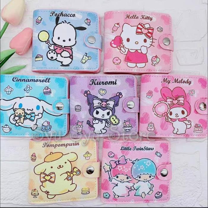 MB-Dompet Klip HEART Kuromi My Melody Cinnamoroll Pochacco Hello Kitty