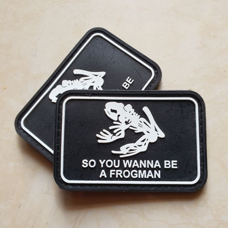 GHOST COLLECTION - PATCH RUBBER LOGO FROGMAN - NAVYSEAL - TNI AL - TEMPELAN EMBLEM KARET TACTICAL