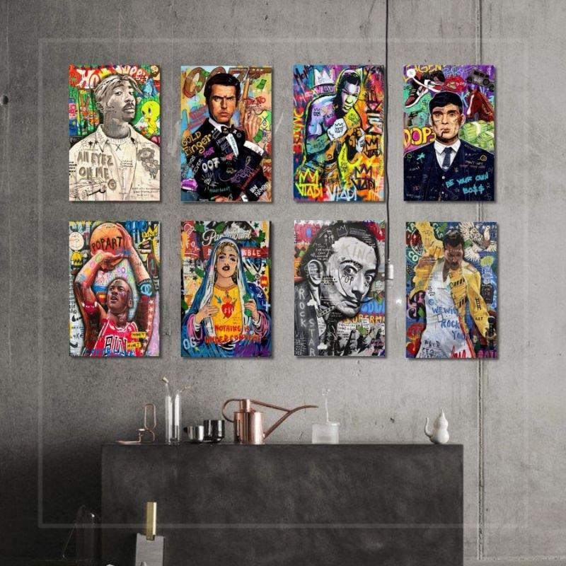 Poster dinding abstrak Hiasan kamar aesthetic Pajangan  Wall decor kamar tidur tokoh komik