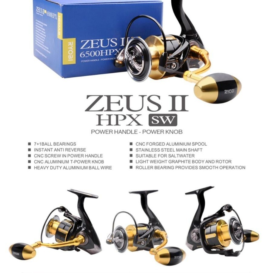 reel BAGUS ryobi zeus II hpx sw power handel pilihan 6000 6500 8000 sw