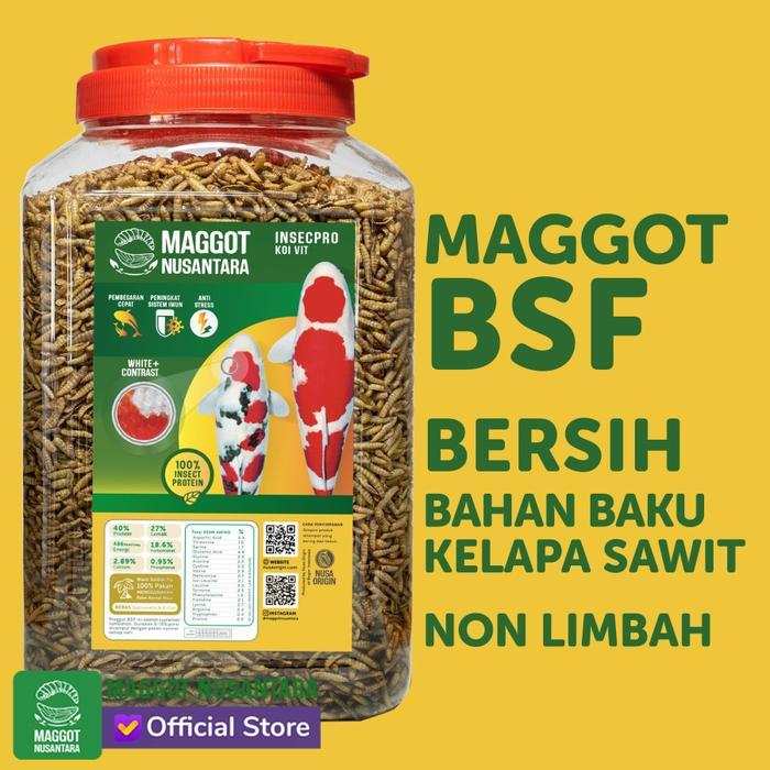 Pakan Koi Alami Extra bulky Maggot Nusantara 500 gr