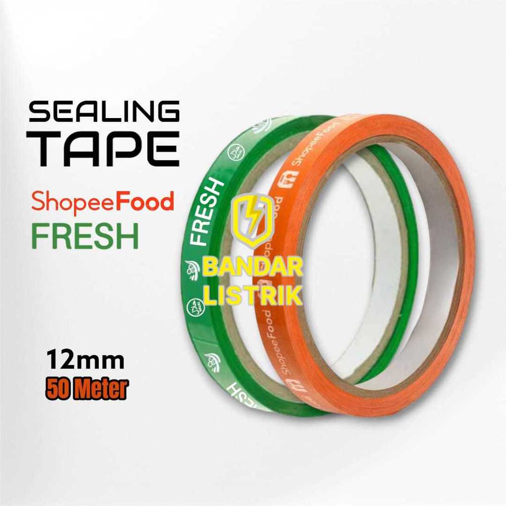 SHOPEEFOOD / FRESH Sealing Tape Lakban Isolasi Selotip Shopeefood Fresh Shopee Food 12mm 50M Orange 