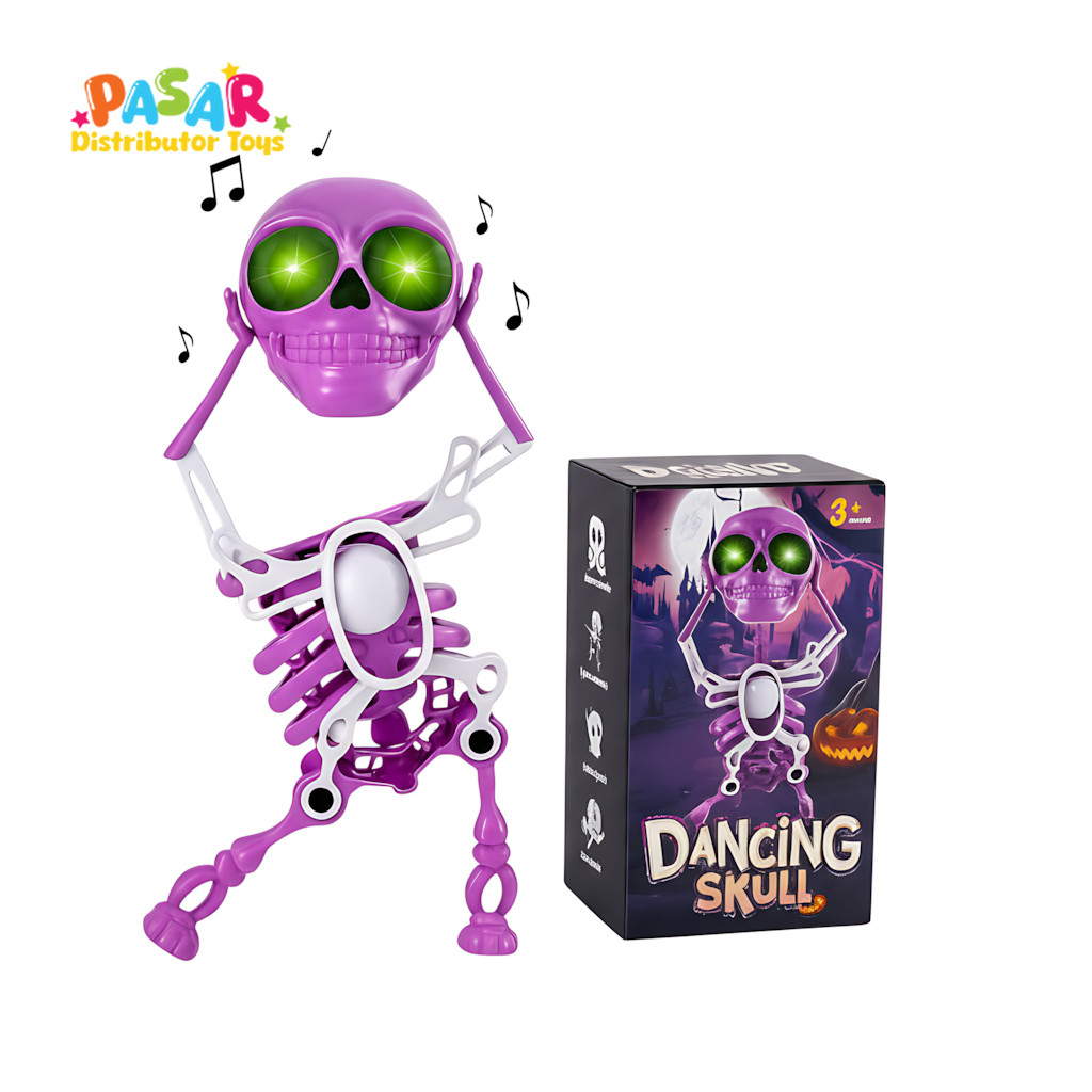 Mainan Anak TENGKORAK DANCING SKULL JC-004 Mainan Tengkorak Halloween Joget Anak