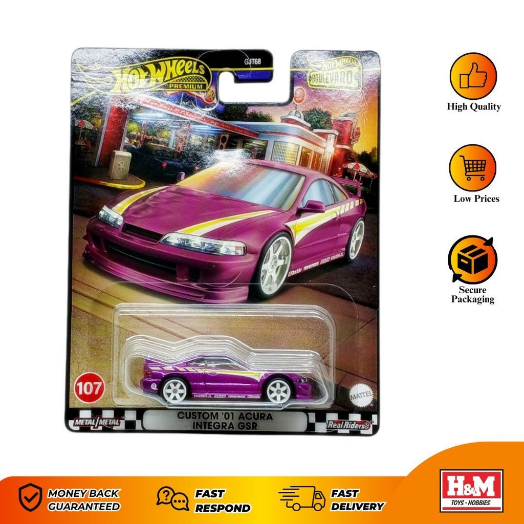 Hot Wheels Premium Boulevard Custom 01 Acura Integra GSR - Card Rusak