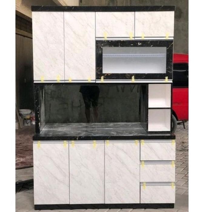 PROMO Lemari Dapur/ Lemari Sayur 4 Pintu + Kitchen Set (Lapisan HPL) - Putih, 4 Pintu Minimalis