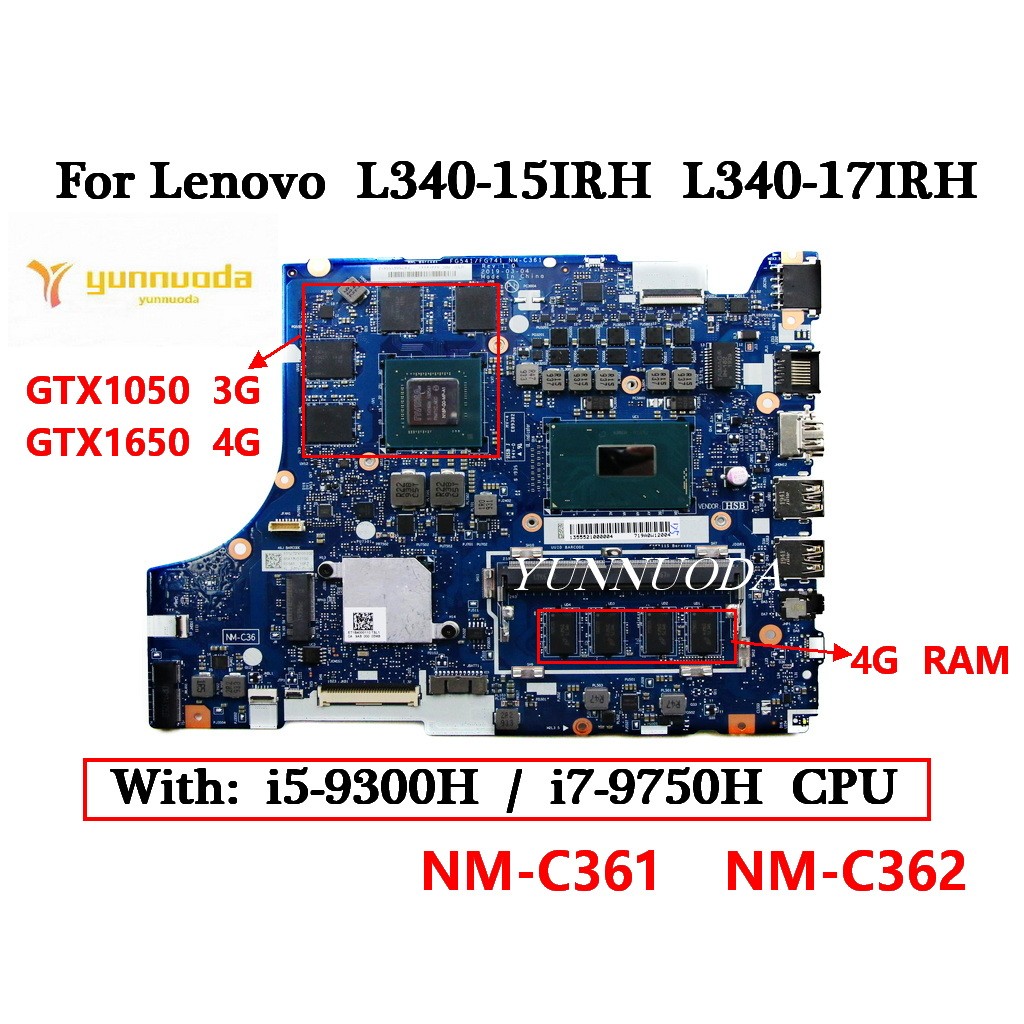 NM-C361 NM-C362 for Lenovo L340-15IRH L340-17IRH Laptop Motherboard with i5 i7 CPU  GTX1050 GTX1650 