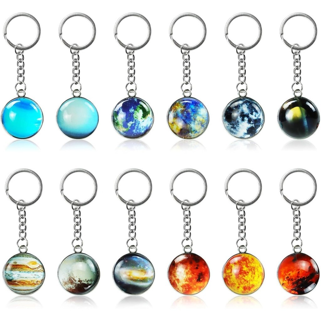 Kiara Gantungan Kunci Planet Tata Surya Bercahaya Dalam Gelap, Gantungan Kunci Nebula Bercahaya, Bul