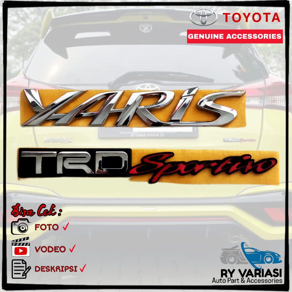 [ Promo ]  ||  Emblem YARIS Original/ Toyota YARIS TRD Sportivo/ Emblem Bagasi Toyota YARIS