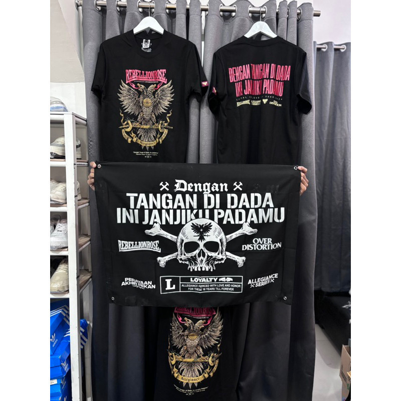 Rebellion Rose X Over Distortion - T-shirt Rebellion Rose - TS TANGAN DI DADA INI