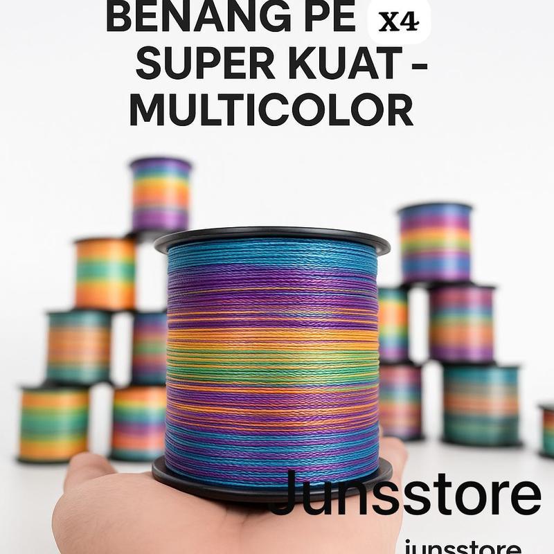 SENAR PANCING PE x4 300M MULTICOLOR Super Kuat Kecil Halus Tali Benang Anti Kusut Keriting Braided