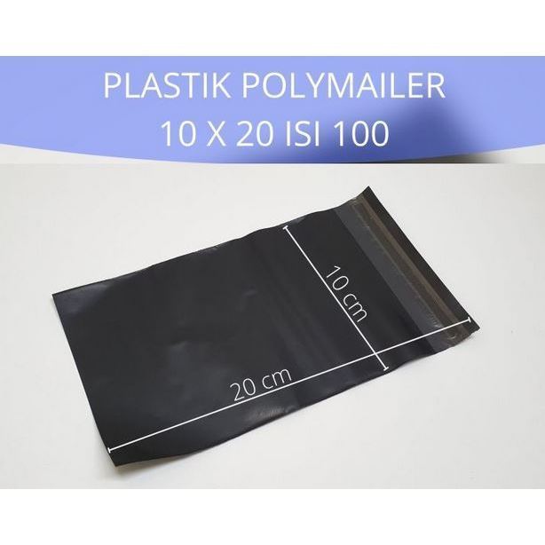 Plastik Polymailer Hitam SF 10x20 – Kantong Packing Paket Kecil Aman