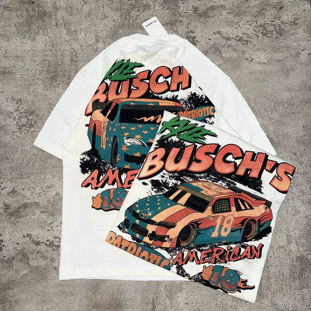 COD Baju Kaos P&B Oversized Nascar Kyle Busch - T Shirt Vintage Nascar Kyle Busch Oversized White 20