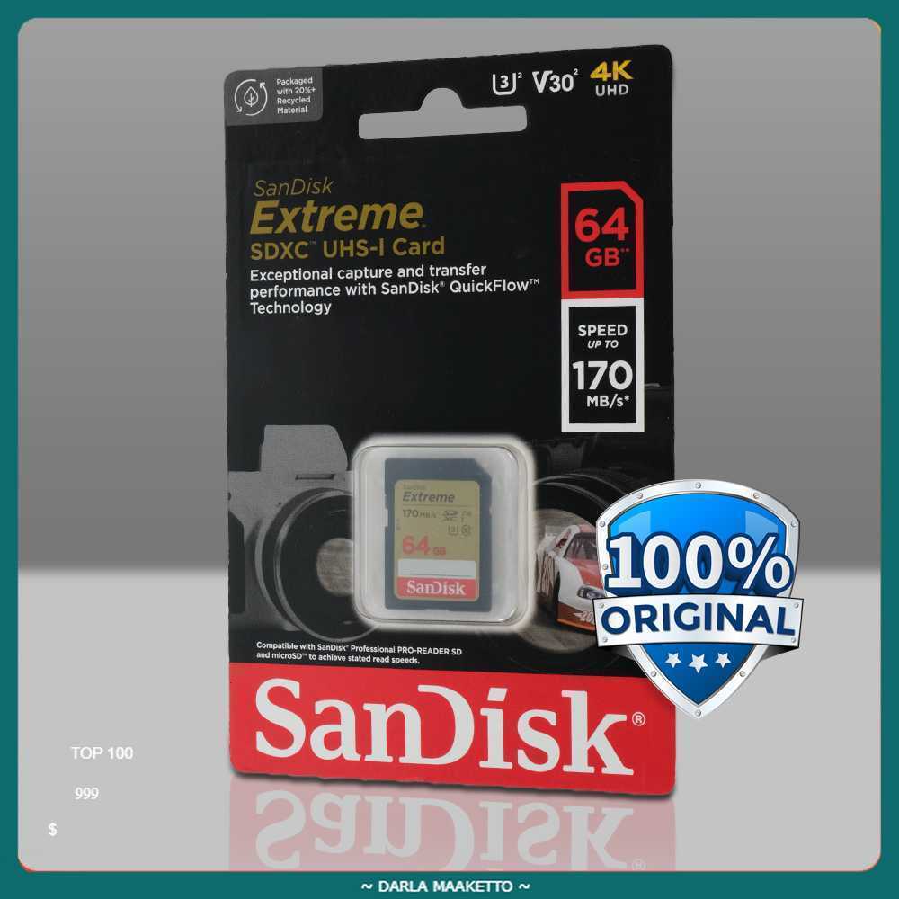 SanDisk Extreme SDXC UHS-I Card V30 U3 Class - SDSDXV