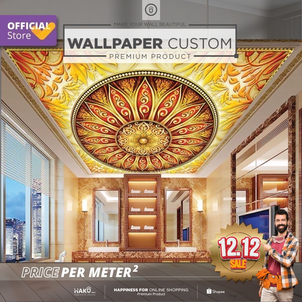 Sticker Plafon Custom Kamar Mandi | Gambar Abstrak 2.4 | Plafon | Wall Sticker | Wall Banner | Wallp