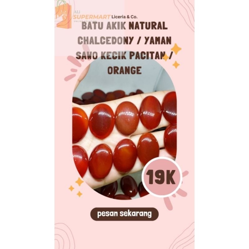 Batu akik natural chalcedony / yaman sawo kecik pacitan / orange