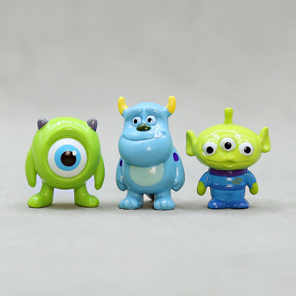 OKAMA RUN 1Set Mike Wazowski Toy Story MrQ Sulley Action Figures Dolls Desktop Decor Three-eyed Boy 