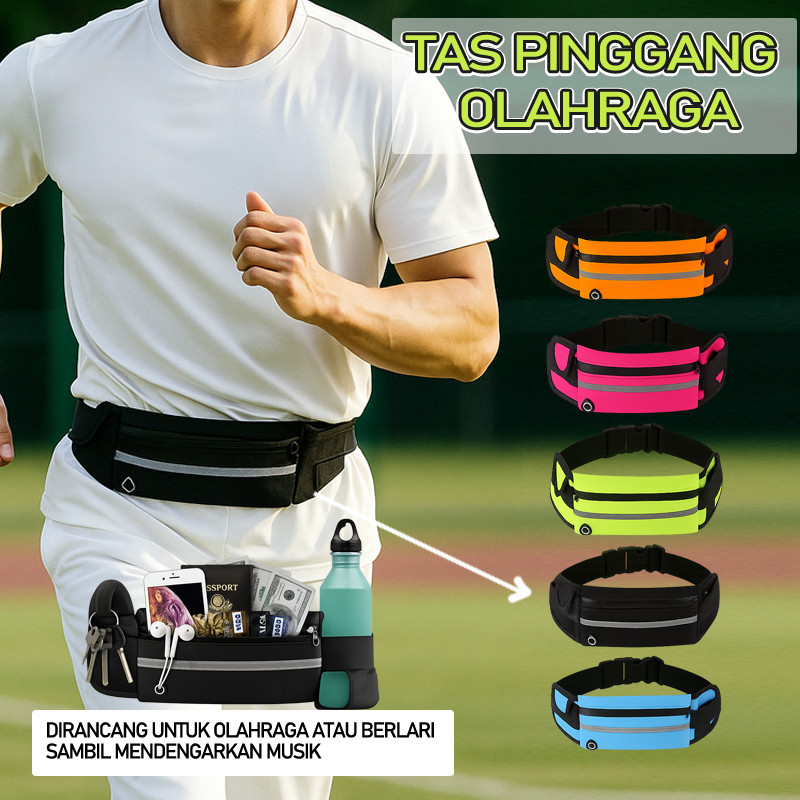 Tas Pinggang Pria Waistbag Keren Kantong Running Belt / Tas Selempang Berkualitas Unisex / Tas Selem